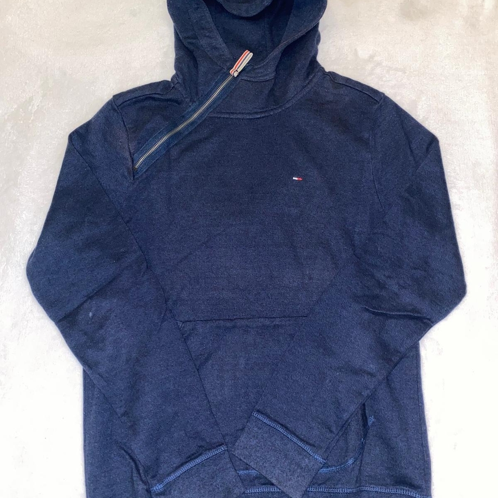 Tommy Hilfiger Blue Sweater with Asymmetrical Zipper